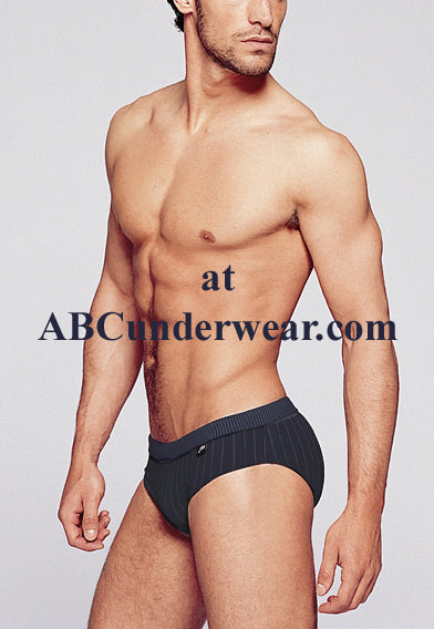 Pinstripe Men's Bikini Swimsuit
