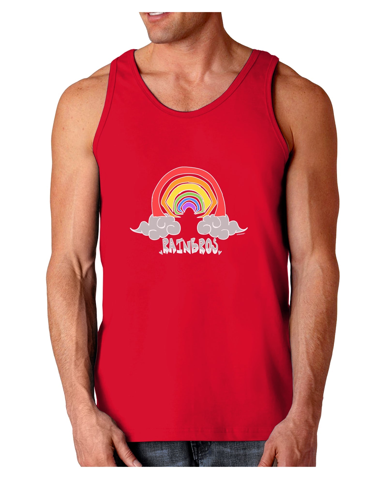 RAINBROS Dark Mens Dark Loose Tank Top