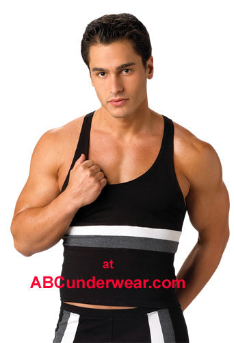 Stripe Muscle Tank Top
