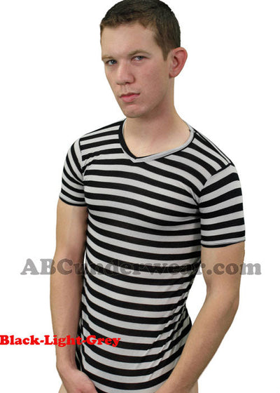 Stylish Mens Burnout V-neck T-Shirt -Closeout