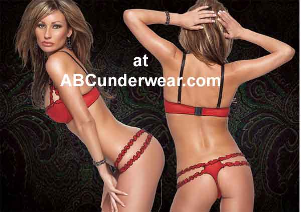 Stylish Mesh Bra and Thong Set with Delicate Ruffles