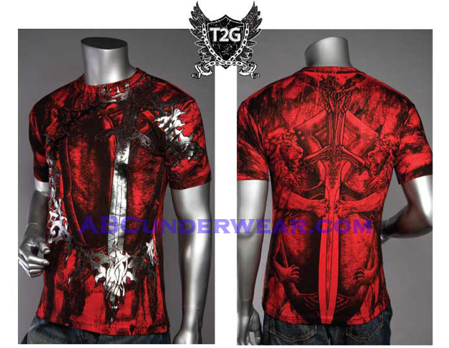 Sword Print Mens Tee Shirt- Clearance