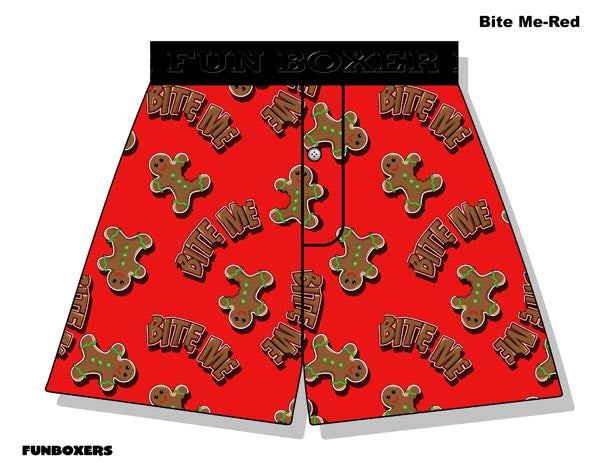 Bite Me Boxer Short with Gingerbread men Clearance