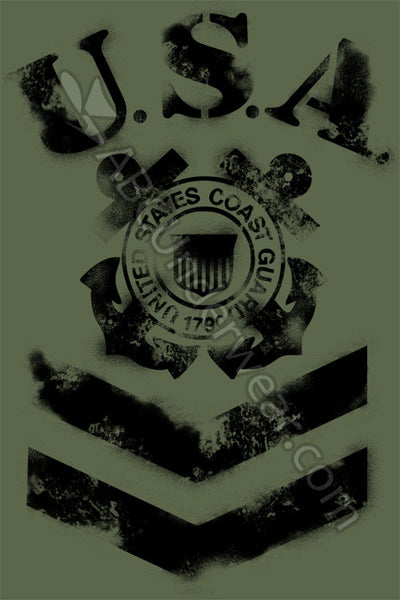 Coast Guard Logo Faux Stenciled Shirt