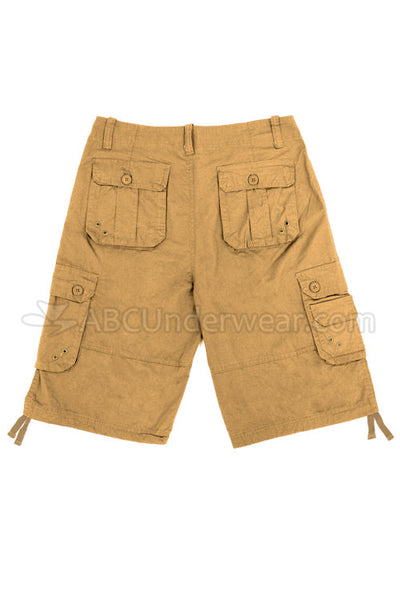 Cotton Cargo Shorts - Tan