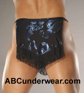 Elegant Blue Foil Dragon Flap Thong