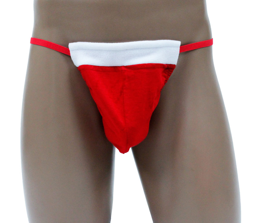 Festive Men's Santa Posing Strap: Elevate Your Christmas Style with a Stylish G-String