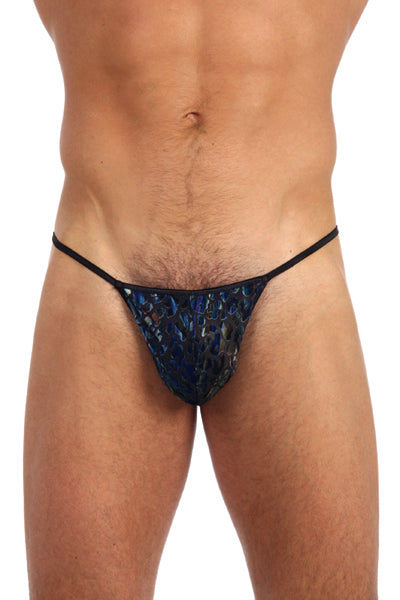 Gregg Homme Blue Leopard Velvet Pouch