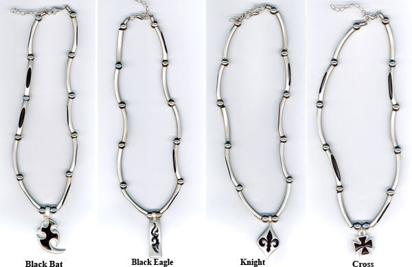 Metal Tube Necklace and Pendant