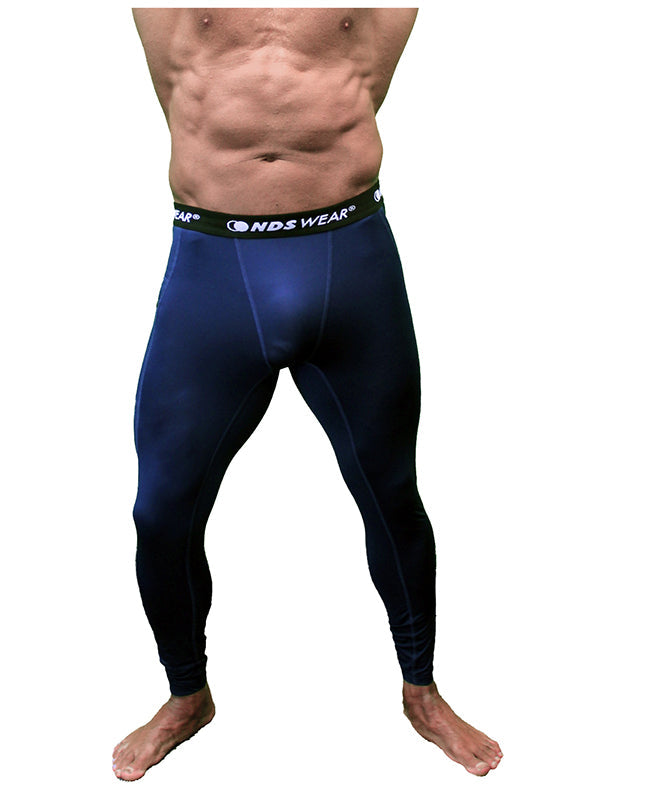 NDS Wear Men's Full Compression Tights Athletic Sport Pant Navy