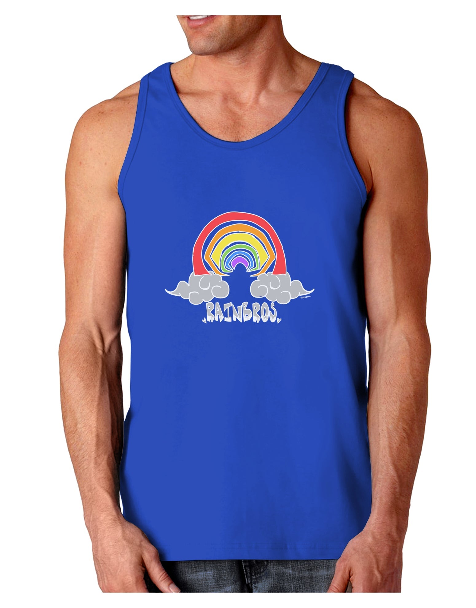 RAINBROS Dark Mens Dark Loose Tank Top