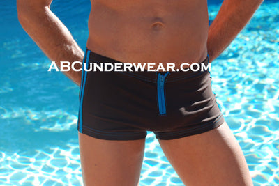Sauvage Zip-up Squarecut Swimsuit for Men