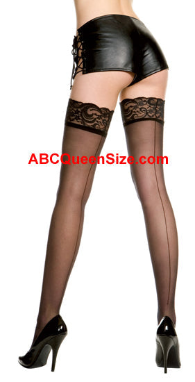 Sheer Thigh Hi With Lace