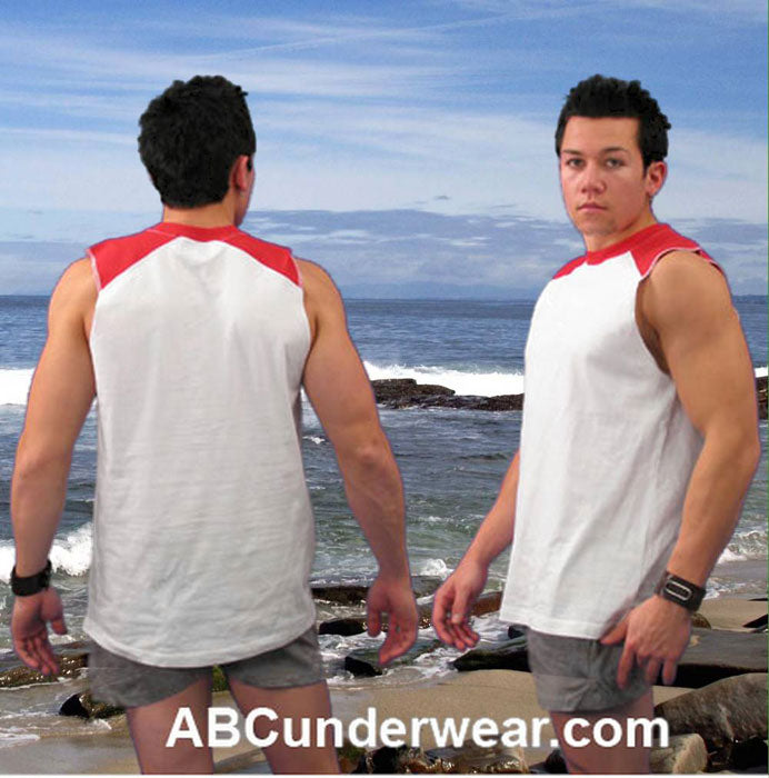 Workout Sleeveless Contrast T-Shirt - Closeout